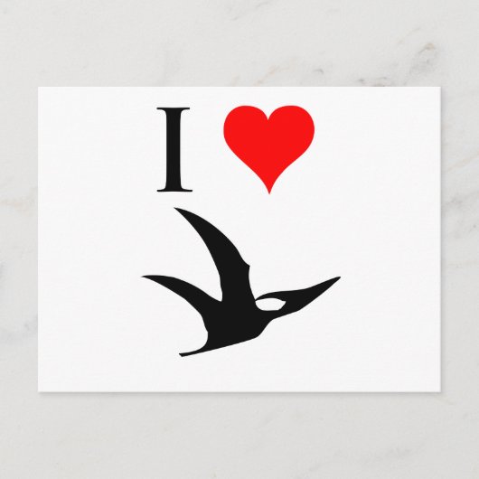 I Liebe Dinosaurier - Pterodactyl Postkarte (Vorderseite)