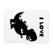 I Liebe Dinosaurier tyrannosaurus rex Silhouette A Magnet (Horizontal)