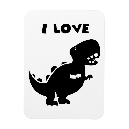 I Liebe Dinosaurier tyrannosaurus rex Silhouette A Magnet (Vertikal)
