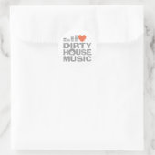I Liebe Dirty House Music Runder Aufkleber (Tasche)