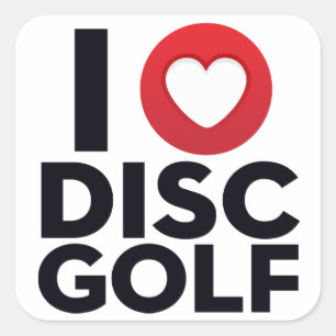 I Liebe-Disc-Golf-Aufkleber-Satz Quadratischer Aufkleber