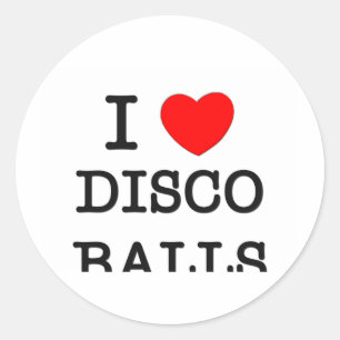 I Liebe Disco Balls Runder Aufkleber