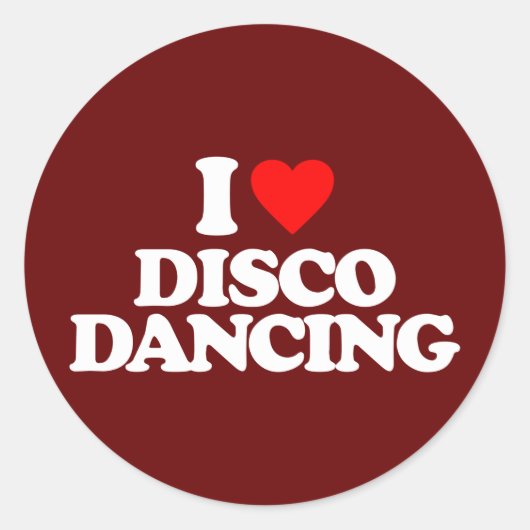 I LIEBE DISCO DANCING RUNDER AUFKLEBER (Vorderseite)