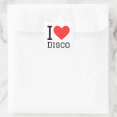I Liebe Disco Quadratischer Aufkleber (Tasche)