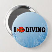 I Liebe Diving Button (Vorne & Hinten)