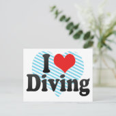 I Liebe Diving Postkarte (Stehend Vorderseite)