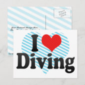 I Liebe Diving Postkarte (Vorne/Hinten)