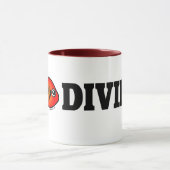 I Liebe Diving Tasse (Zentrum)
