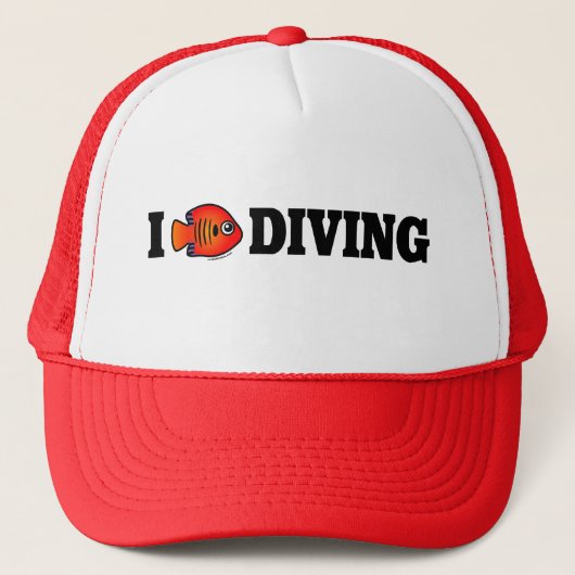 I Liebe Diving Truckerkappe (Vorderseite)