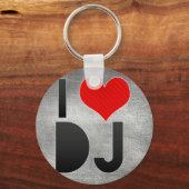 I Liebe DJ Schlüsselanhänger (Vorderseite)
