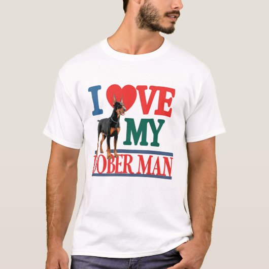 I Liebe Doberman Dog T-Shirt (Vorderseite)
