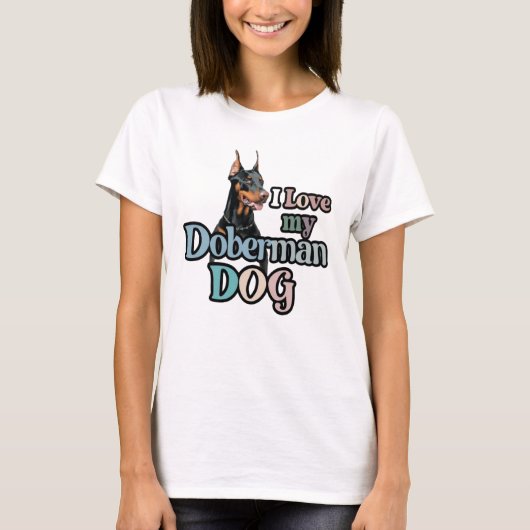 I Liebe Doberman Dog T-Shirt (Vorderseite)