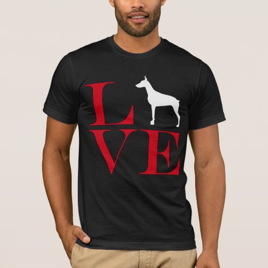I Liebe-Dobermann - Dunkelheit farbiges T-Shirt (Vorderseite)