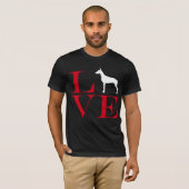 I Liebe-Dobermann - Dunkelheit farbiges T-Shirt (Vorne ganz)