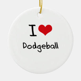 I Liebe Dodgeball Keramik Ornament
