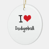 I Liebe Dodgeball Keramik Ornament (Links)