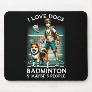 I Liebe Dog Badminton Mousepad