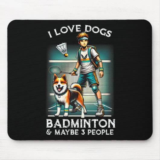 I Liebe Dog Badminton Mousepad (Vorne)