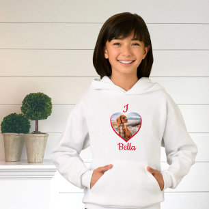 I Liebe Dog Foto Name Herz Hoodie