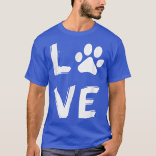 I Liebe Dog Paw Hund Print Hund Lover Dog Besitzer T-Shirt