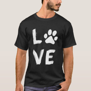 I Liebe Dog Paw Hund Print Hund Lover Dog Besitzer T-Shirt