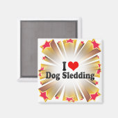 I Liebe Dog Sledings Magnet (Vorderseite/Rückseite)