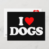 I LIEBE DOGS POSTKARTE (Vorne/Hinten)