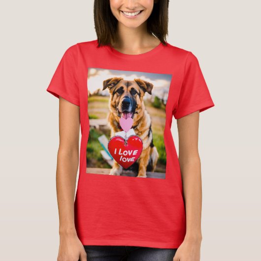 "I Liebe Dogs Women's T - Shirt Design" (Vorderseite)
