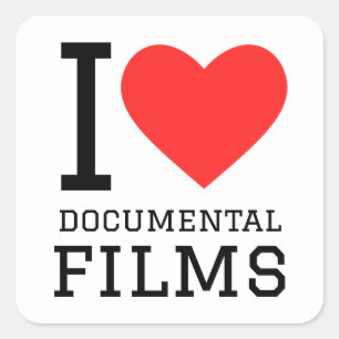 I Liebe Dokumentarfilme Quadratischer Aufkleber