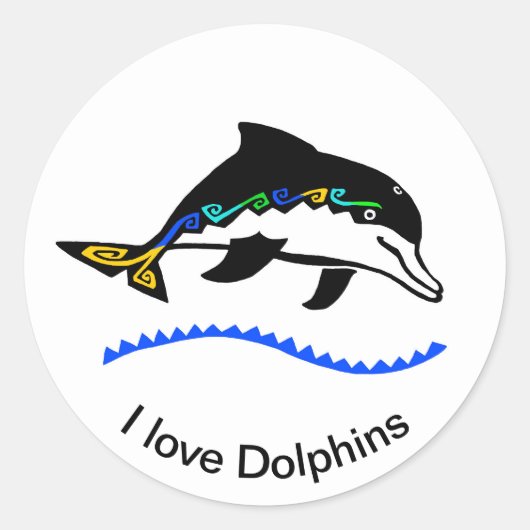 I Liebe DOLPHINS - Naturkrieger - Natur - Runder Aufkleber (Vorderseite)