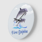I Liebe Dolphinuhr Große Wanduhr (Winkel)