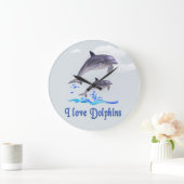 I Liebe Dolphinuhr Große Wanduhr (Zuhause)
