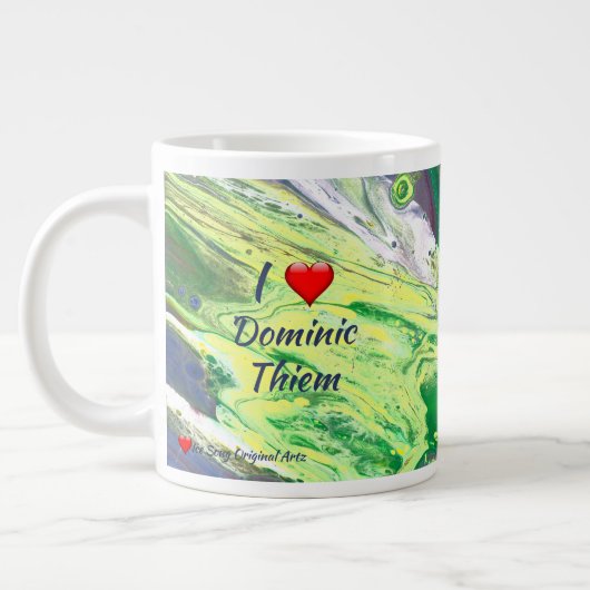 I Liebe Dominc Thiem Abstrakt Personalize Jumbo-Tasse (Links)