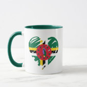 I Liebe Dominica - Dominikanisches Flaggenherz Tasse (Links)