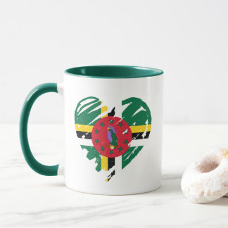 I Liebe Dominica - Dominikanisches Flaggenherz Tasse