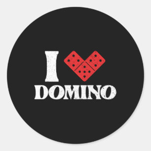 I Liebe Domino Dominospiele Knotens Domino Player Runder Aufkleber
