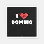 I Liebe Domino Game Player Tiles Puzzler Game Gesc Serviette (Vorderseite)
