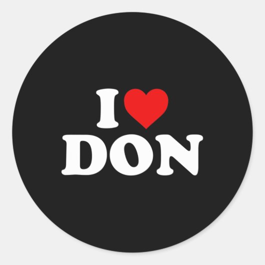 I Liebe Don - Herz Runder Aufkleber (Vorderseite)
