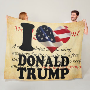 I LIEBE DONALD TRUMP FLEECEDECKE