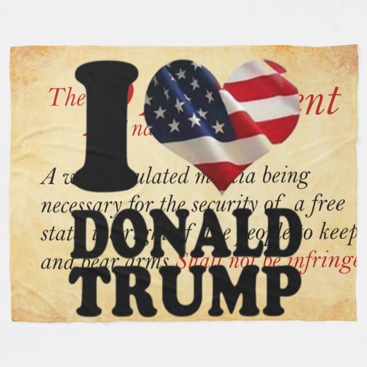 I LIEBE DONALD TRUMP FLEECEDECKE (Vorderseite (Horizontal))