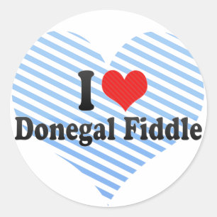I Liebe Donegal Fiddle Runder Aufkleber