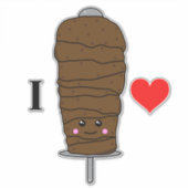 I Liebe Doner Kebab Niedlich Kawaii Food Aufkleber (Vorderseite)