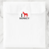 I Liebe Donkey Runder Aufkleber (Tasche)