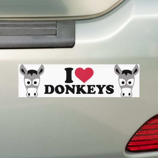 I Liebe Donkeys Autoaufkleber (Auf Auto)