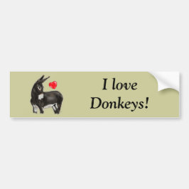 I Liebe Donkeys Demure Donkey Autoaufkleber