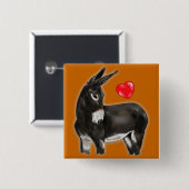 I Liebe Donkeys Demure Donkey Button (Vorne & Hinten)