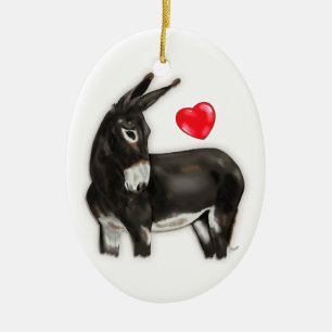 I Liebe Donkeys Demure Donkey Keramik Ornament