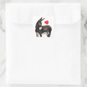 I Liebe Donkeys Demure Donkey Quadratischer Aufkleber (Tasche)