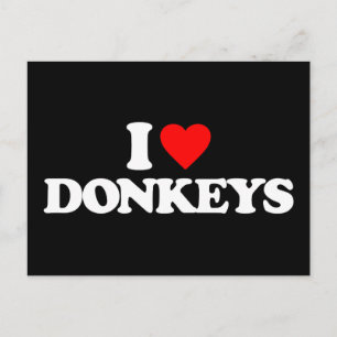 I LIEBE DONKEYS POSTKARTE