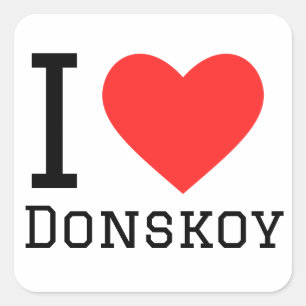 I Liebe donskoy Quadratischer Aufkleber
